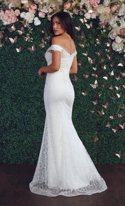 Off Shoulder Long Formal Gown - LA7879 - - Dress LA Merchandise