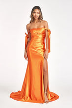 Load image into Gallery viewer, Off Shoulder Satin Mermaid Dress - LAS3059 - - Dresses LA Merchandise