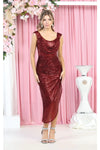 Load image into Gallery viewer, La Merchandise LA1914 Knee Length Sequin Wholesale Short Hoco Dress - BURGUNDY - LA Merchandise