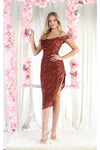 Load image into Gallery viewer, La Merchandise LA1914 Knee Length Sequin Wholesale Short Hoco Dress - RUST - LA Merchandise