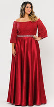 Load image into Gallery viewer, Off The Shoulder Plus Size Gown-LAYW1008 - RED - LA Merchandise
