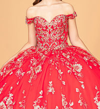 Load image into Gallery viewer, La Merchandise LAS3074 Red &amp; Gold Off The Shoulder Quinceanera Dress - - LA Merchandise