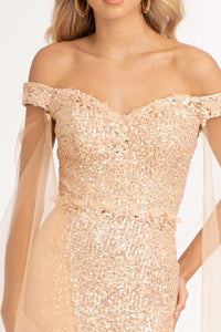 Off The Shoulder Sequined Dress - LAS3054 - - LA Merchandise