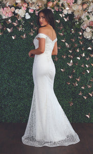 Off The Shoulder Wedding Gown - LA7879B - - Dress LA Merchandise