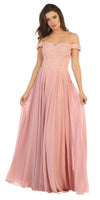 Load image into Gallery viewer, Off the shoulder long dress - LA1644 - Dusty Rose - LA Merchandise