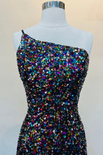 Load image into Gallery viewer, La Merchandise LAA7023 One Shoulder Long Sequined Formal Prom Dress - - LA Merchandise