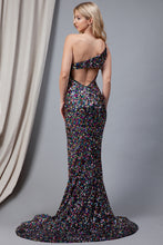 Load image into Gallery viewer, La Merchandise LAA7023 One Shoulder Long Sequined Formal Prom Dress - - LA Merchandise