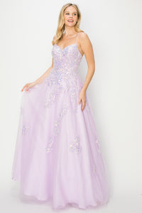 LA Merchandise LA2CP2310 Lilac A-Line Formal Dress