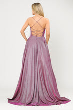 Load image into Gallery viewer, Cris Cross Long Metallic Dress With Side Pockets- PY8574