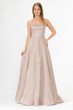 Load image into Gallery viewer, Cris Cross Long Metallic Dress With Side Pockets- PY8574