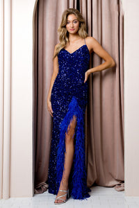 Pageant Dresses With Feathers - LAXR1059 - ROYAL BLUE - LA Merchandise