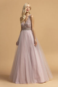 Pageant Formal Evening Gown - LAEL2181 - MAUVE - LA Merchandise