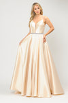 Load image into Gallery viewer, Pageant Mikado A-line Dress - LAY8672 - CHAMPAGNE - LAY