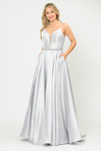 Load image into Gallery viewer, Pageant Mikado A-line Dress - LAY8672 - SILVER - LA Merchandise