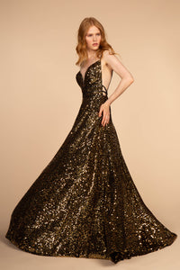 Pageant Sequined Dresses - LAS2581 - GOLD - LA Merchandise