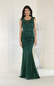 Plus Size Evening Gown - LA7810 - HUNTER GREEN - LA Merchandise