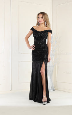 Plus Size Formal Evening Gown - LA7950 - BLACK - LA Merchandise