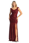 Load image into Gallery viewer, Plus Size Formal Evening Gown - LA7950 - BURGUNDY - LA Merchandise