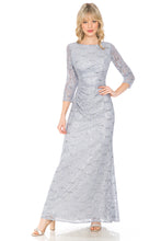 Load image into Gallery viewer, La Merchandise LN5239 Plus Size Long Sleeve Lace Mother of Bride Dress - SILVER - LA Merchandise