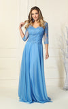 Load image into Gallery viewer, Plus Size Mother Of The Bride Dress- LA1860 - PERI BLUE - LA Merchandise
