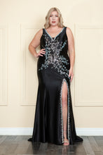 Load image into Gallery viewer, Plus Size Prom Formal Gown - LAYW1132 - BLACK - LA Merchandise