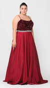 Load image into Gallery viewer, Plus Size Prom Gown - LAYW1018 - BURGUNDY - LA Merchandise