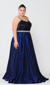 Load image into Gallery viewer, Plus Size Prom Gown - LAYW1018 - NAVY - LA Merchandise