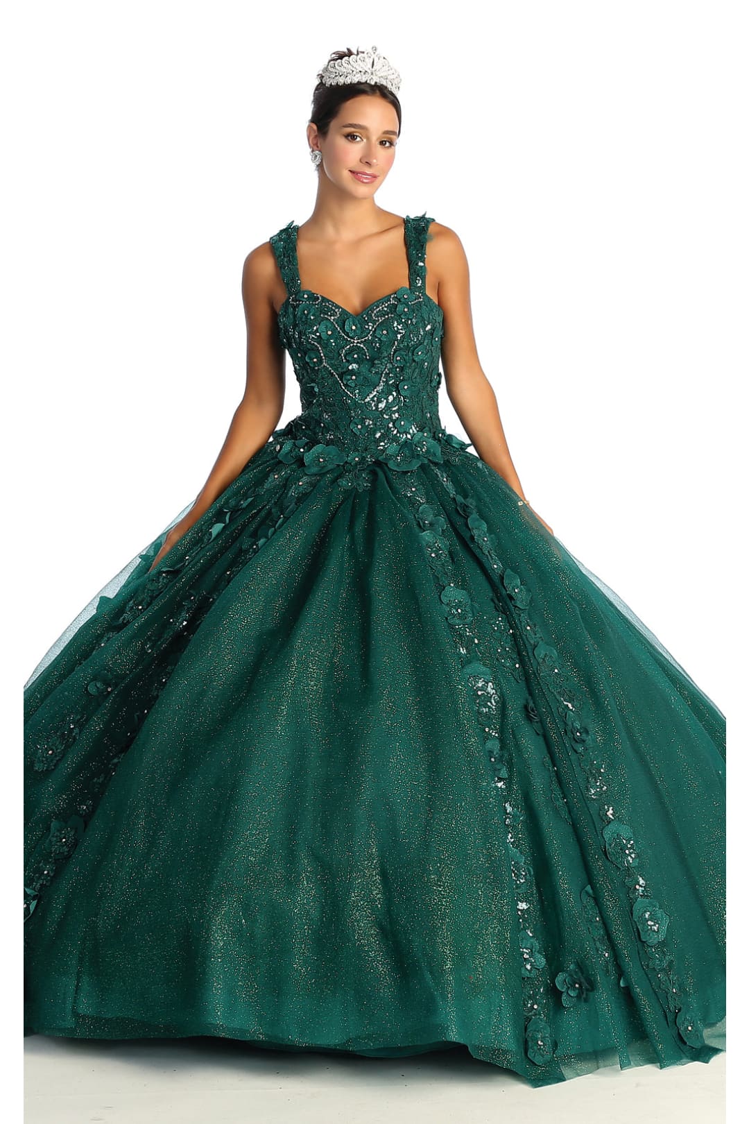 Plus Size Quinceanera Ball Gown - LA171 - HUNTER GREEN - LA Merchandise