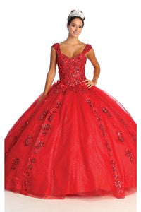 Plus Size Quinceanera Ball Gown - LA171 - RED - LA Merchandise