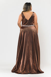 Plus Size Shinny Dress - LAYW1062 - - LA Merchandise