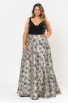 Load image into Gallery viewer, Plus Size Special Occasion Gown - LAYW1012 - BLACK PRINT - LAY