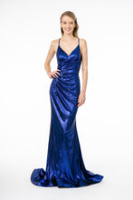 Load image into Gallery viewer, Prom Glossy Formal Dress - LAS2943 - ROYAL BLUE - LA Merchandise