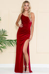 Load image into Gallery viewer, La Merchandise LAA6118 Prom Velvet Wholesale Long Dresses - RED - Dress LA Merchandise