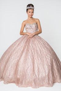 Quince Dress With Cape - LAS2801 - ROSE GOLD - LA Merchandise