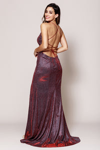 Long Sexy Metallic Dress - LAAR012 - - Dress LA Merchandise