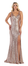 Load image into Gallery viewer, La Merchandise LA7676 V Neck Sequin Prom Dress