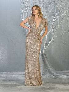 Shimmering Long Formal Dress & Plus Size - LA7794