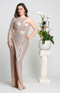 Sequined Formal Gown-LA7867