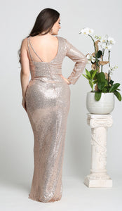 Sequined Formal Gown-LA7867