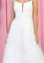 Load image into Gallery viewer, LA Merchandise LA7917 Sleeveless Corset A-Line Wedding Dress White