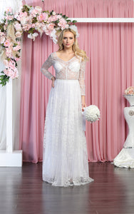 Long Sleeve Bridal Gown - LA7920B