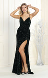 Load image into Gallery viewer, La Merchandise LA7986 Spaghetti Straps V-neck Prom Gown - HUNTER GREEN - Dress LA Merchandise