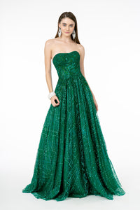 Red Carpet A-line Gowns - LAS2921 - GREEN - LA Merchandise