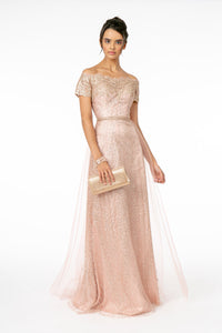 Red Carpet Formal Dress - LAS2942 - ROSEGOLD - LA Merchandise