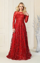Load image into Gallery viewer, Red Carpet Long Sleeve Formal Evening Gown - LA7875 - Red - LA Merchandise