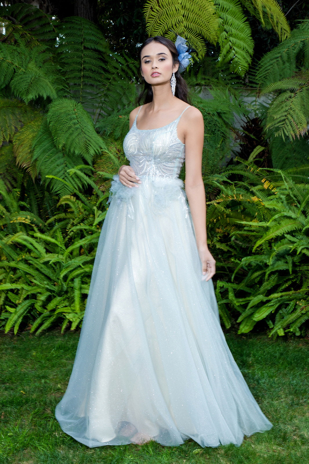 Red Carpet Stunning Gown - LAS1924 - SILVER MINT - LA Merchandise