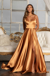 Simple Yet Sexy Satin Prom Gown - LAS1991