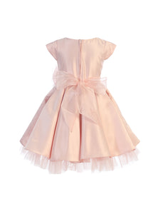 Little Girl Dress with Oversized Bow - LAK711 - PETAL PINK - LA Merchandise