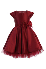 Load image into Gallery viewer, Little Girl Dress with Oversized Bow - LAK711 - BURGUNDY - LA Merchandise