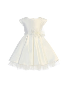 Little Girl Dress with Oversized Bow - LAK711 - OFF WHITE - LA Merchandise